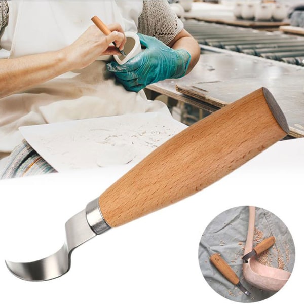 1 ST DIY krok snidningsverktyg Ergonomisk träbearbetningssked Stainl Silver onesize