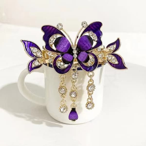Mode Elegant Zircon Sommerfugl Kvast Hårnål Tilbehør Til Coffee