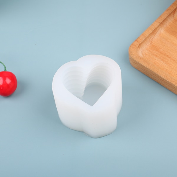 1 stk 3D hjerteformet stearinlys silikonform DIY håndlaget stearinlys De Transparent one size