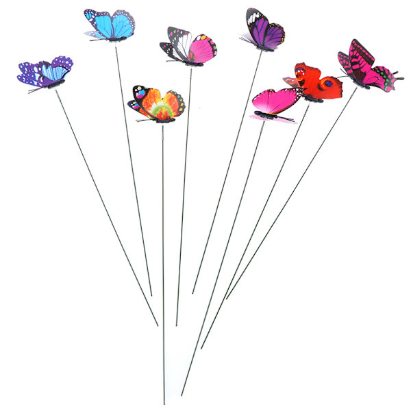 10 kpl Butterflies Garden Yard er värikäs ulkosisustuskukka Multicolor 10Pcs