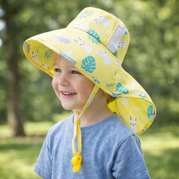 Børns solhat sommer solhat åndbar bredskygget fiskehat Blue one size