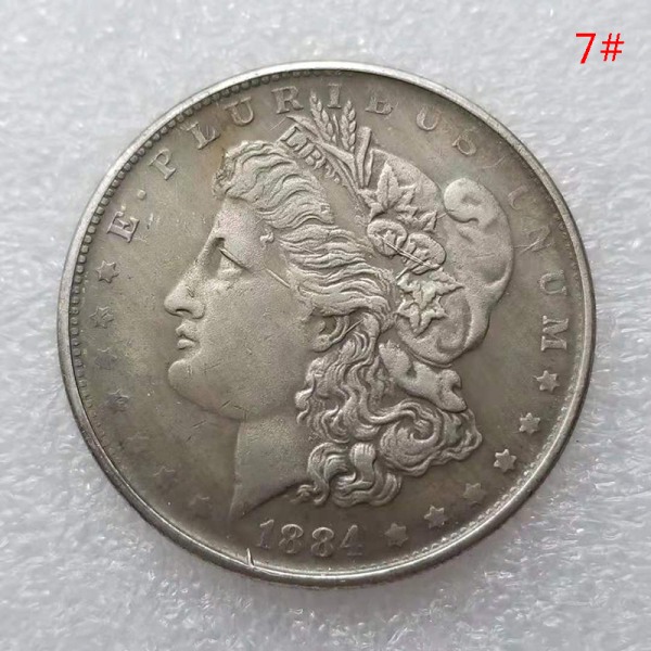 1 kpl 1878-1887 USA Morgan hopeadollari 1 dollarin juhlarahat C 10 One size