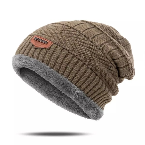 Vinterhatt för män Bomull Tjocka Varma mössor Hatt Mode Unisex Brown one size