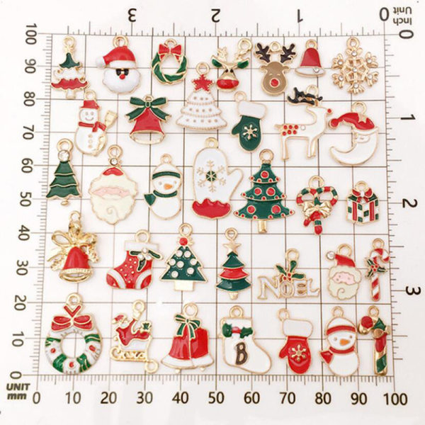 72 kpl Mixed Christmas Charms emali riipuksia tee-se-itse rannekoru jalokivi Multicolor 72Pcs