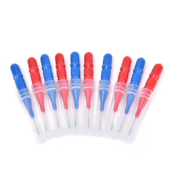 50X Clean Hammaslanka Hygiene Dental Plastic Interdental B blue&red 50pcs