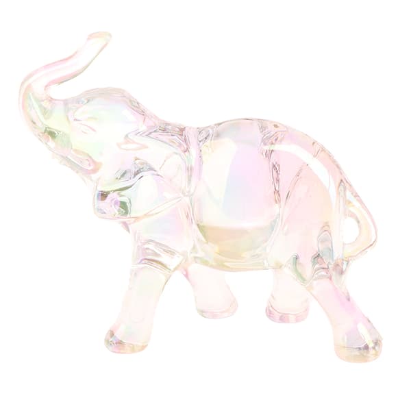 Krystall elefantstatue Mini dyrestatue Babyelefantpynt Multicolor