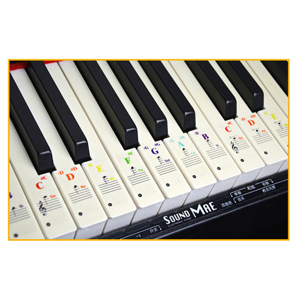 Piano klistremerker for barn Fargerik gjennomsiktig piano keyboard Sti ONE  SIZE