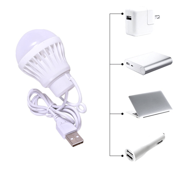 3/5/7W bærbar lanterne campinglys usb strømlampe utendørs C White 7W