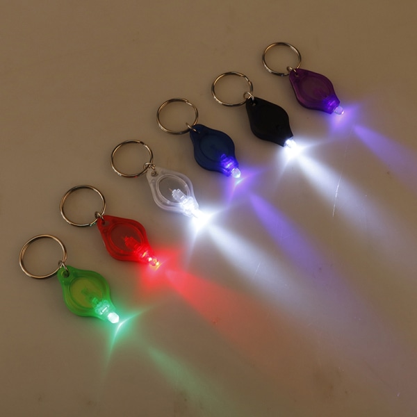Mini super micro bright light LED camping lommelygte nøglering ke White Onesize