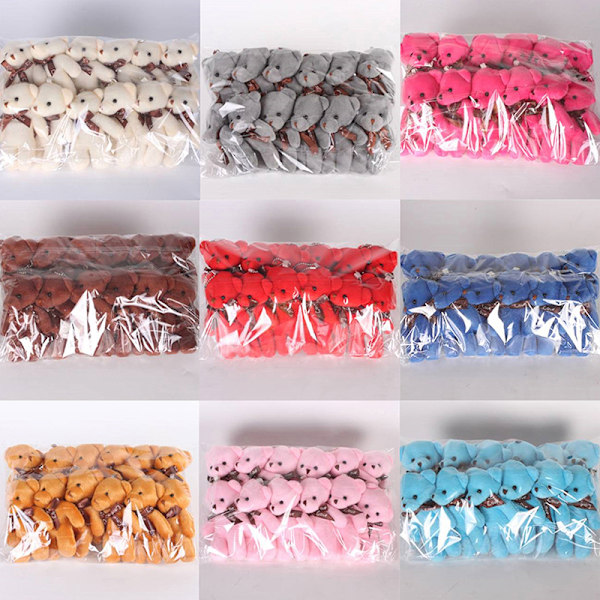 12-pack Mjuka Stoppade Björnar Plyschleksaker Mini Teddybjörnar Dockor A6