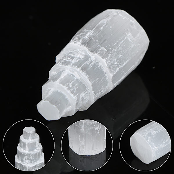 Naturlig Selenit Lampe Hvide Ædelstene Ice Berg Udskåret Lampe Crys White Onesize