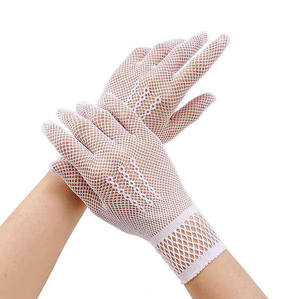 1 par heta fisknätshandskar mode kvinnor dam flicka handske White