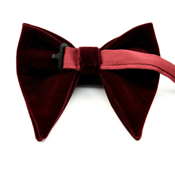 Sammet Stora fluga för kvinnor Herr Brudgum Bröllop fluga Cravat Rose red one size