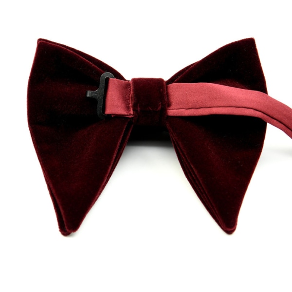 Velvet Big Bowties For Dame Herre Brudgom Bryllup Sløyfe Cravat Rose red one size