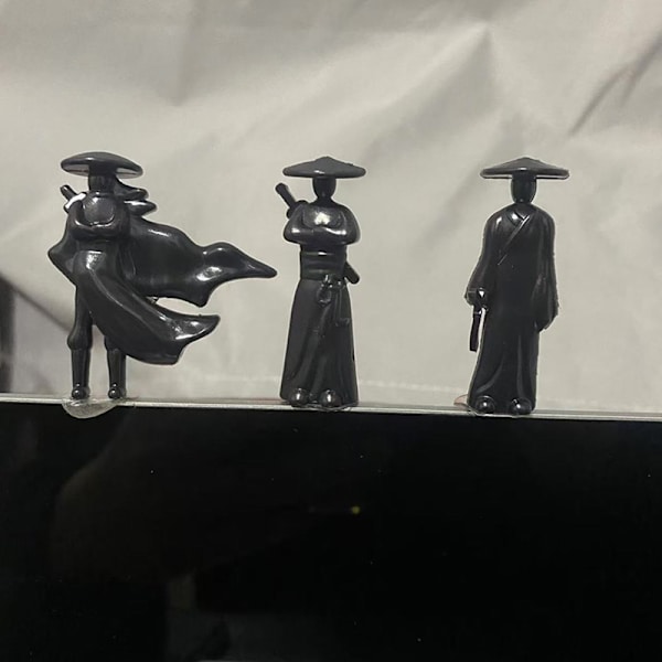 Mini svärdsmanfigur utsökt antik bilstaty prydnad De 3Pcs