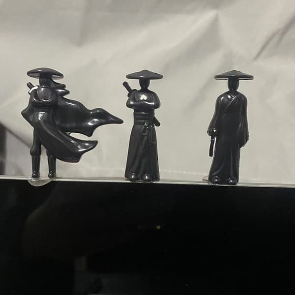 Mini Sverdmann Figur Utsøkt Antikk Bil Statue Ornament De 3Pcs
