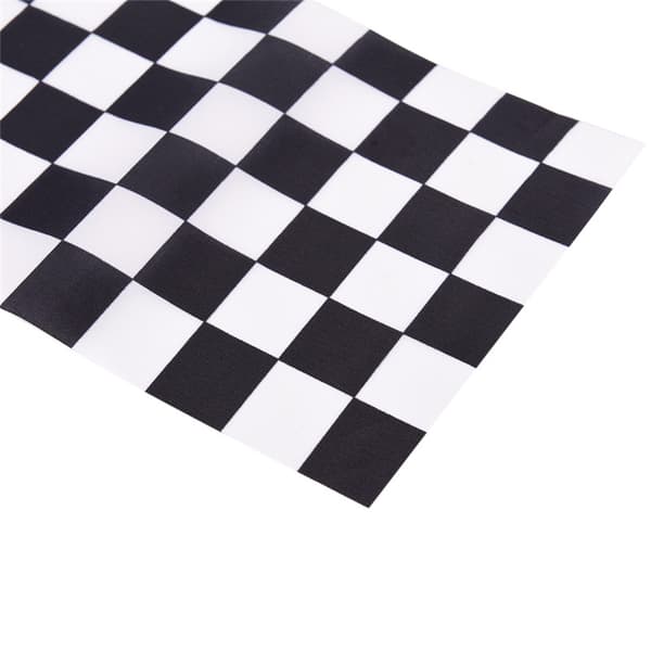 5x Svart og hvit rutete racingbanner polyesterflagg