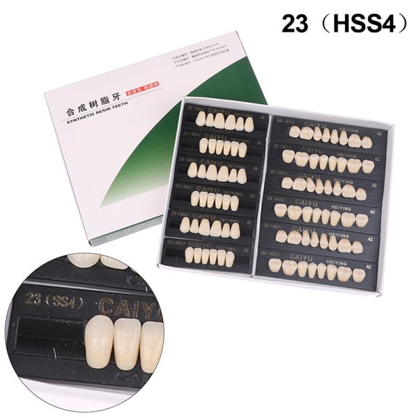 84 stk Tandprotese Syntetisk harpiks Falsk øvre / nedre skygge Color 23（HSS4）