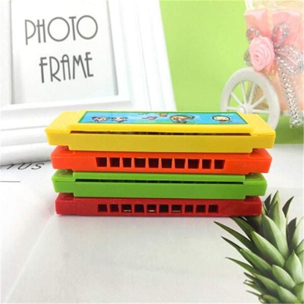 Børn e tegnefilm Plastic Harmonica Legetøj Sjov musikalsk tidlig uddannelse Random Color 3Pcs