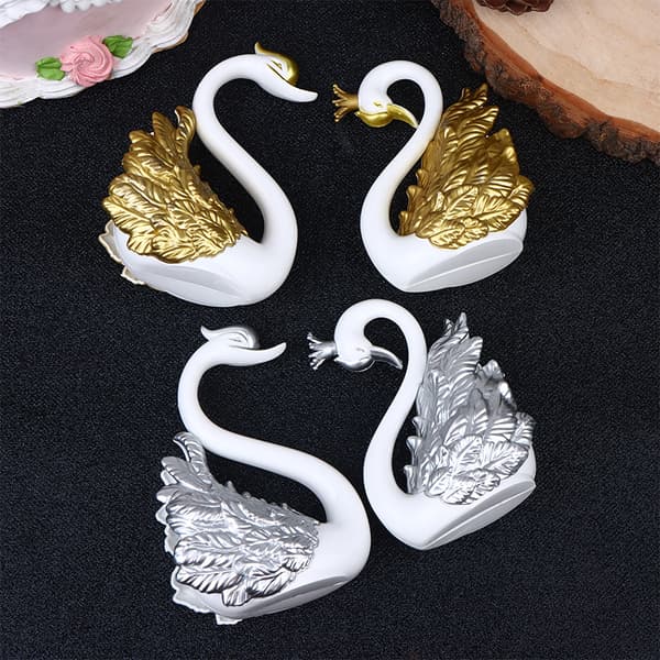 2 stk svane modell figur svane kake topper dessert bake dekor Silver