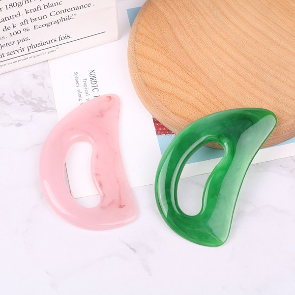 2kpl Suuri Gua Sha -hierontatyökalu Lymfaattinen hierontalaite Mus Pink and Green 2Pcs