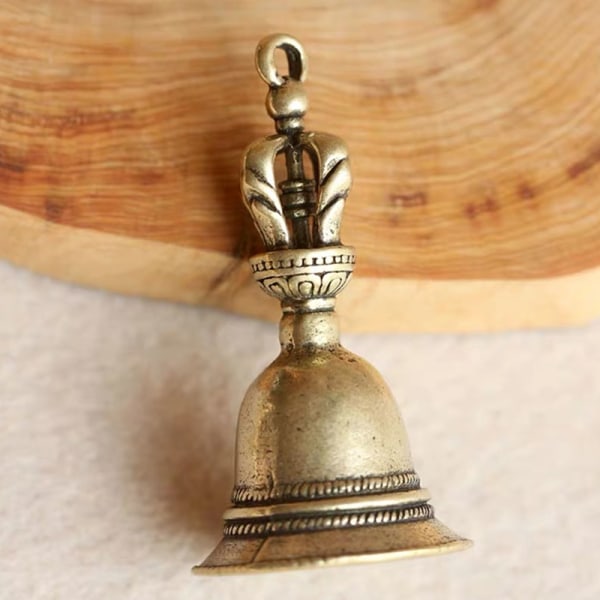 Messing Håndværk trykstøbt Drop Wind Bell Tibetansk bronzeklokke Brown 5*2*2cm