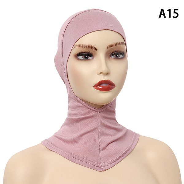Yksivärinen alushuivi Hijab Cap Säädettävä Joustava Turbaani Ful A15 ONESIZE