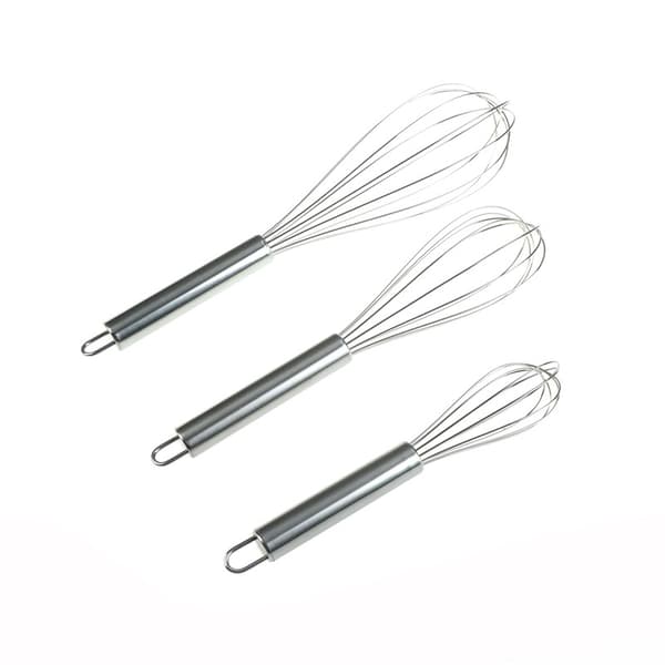 (8/10/12 tommer) Ny eggevisper i rustfritt stål for håndvisp Silver 22*5cm