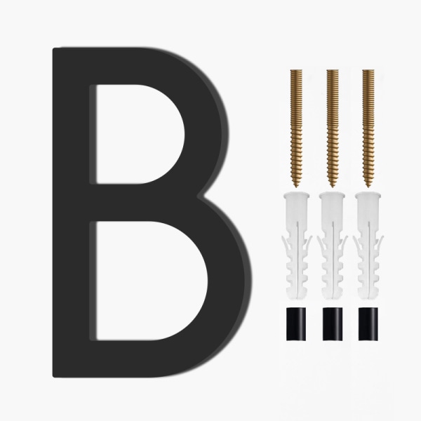 Adress Stor modern dörr alfabetet flytande husnummer bokstäver Black B