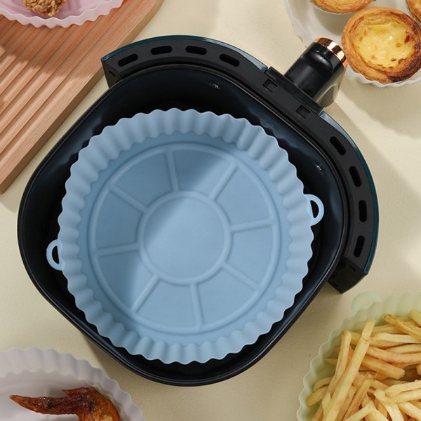 Silikone Air Fryer Papir Liners Udskiftning Genanvendelig Air Fryer Blue