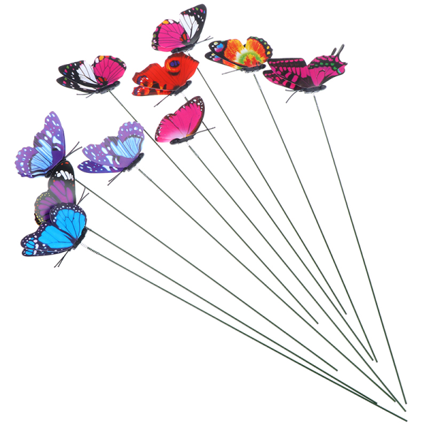 10 kpl Butterflies Garden Yard er värikäs ulkosisustuskukka Multicolor 10Pcs