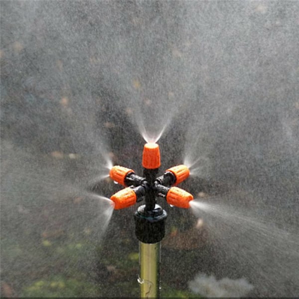 Trädgårdssprinkler bevattningsdimma dimma 5-huvud munstycksspray 1/2" Red 1pc