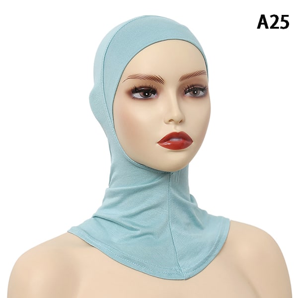 Enfärgad undersjal Hijab- cap Justerbar Stretchy Turban Ful A25 ONESIZE