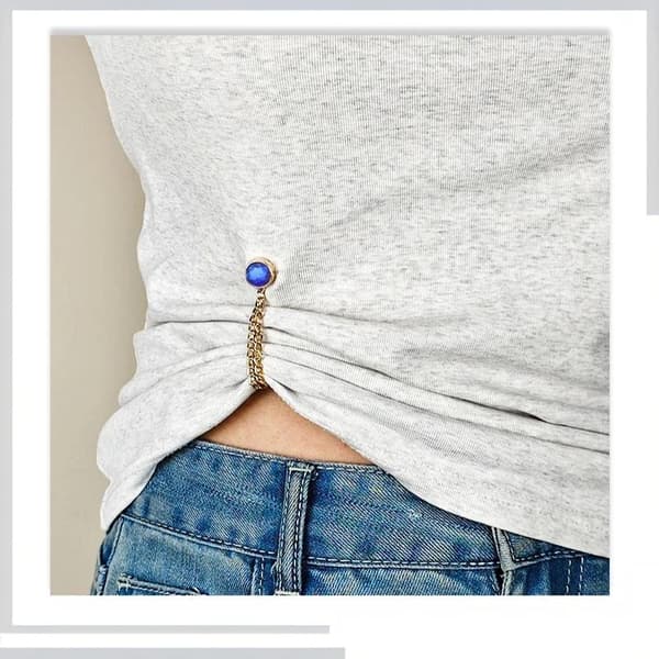 2 st strass magnetiska midjeklämmor med justerbar kedja A7