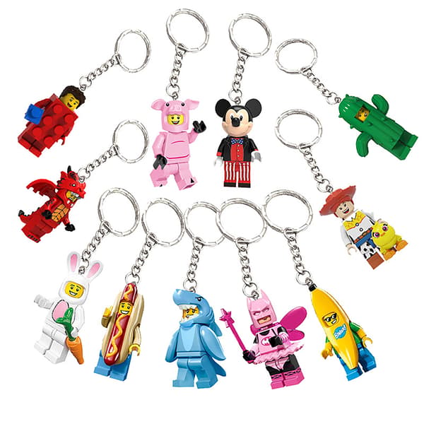 Anime byggstenar modell nyckelring Liten docka tecknad e Keyr A5 onesize