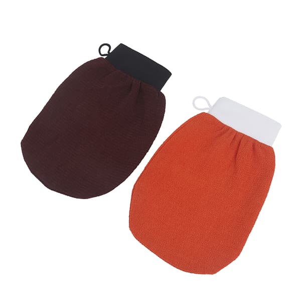 Dobbeltsidig Hammam Scrub Mitt Magic ing Glove Exfoliating Tan Black