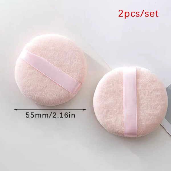 2 Stk Soft Facial Beauty Sponge Puff Pads Face Foundation Cosmet Apricot 55mm