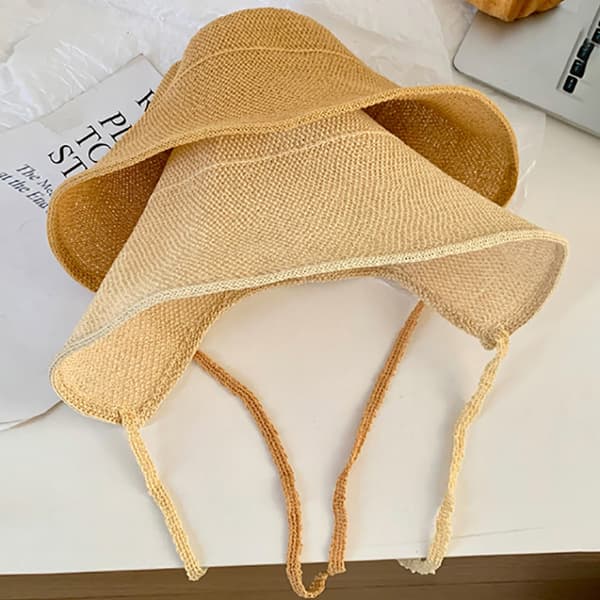 Hør Strå Regency Bonnetter Hatte Til Kvinder Solhatte Sløjfe Strand C Black