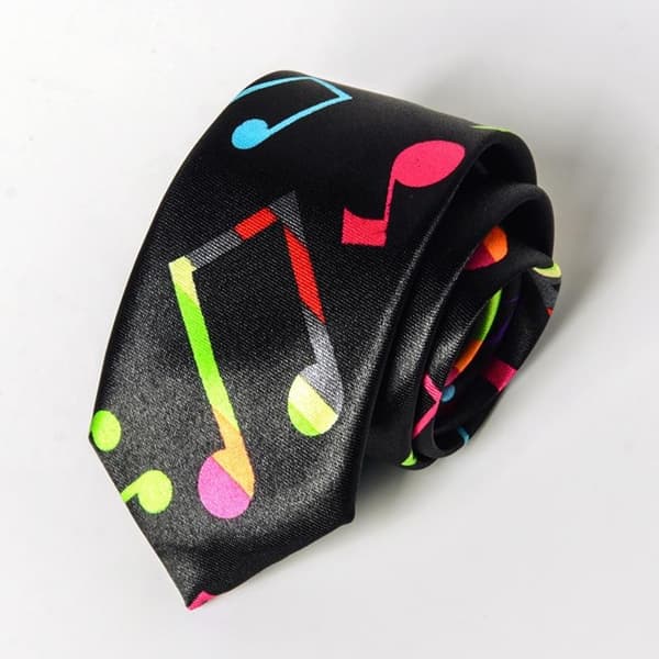 Klassiska musiknoter tryckt silkeslen smal slips piano gitarr U A14