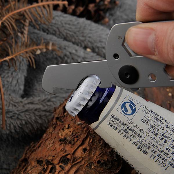 Multifunktions klätterkarbin EDC nyckelring Gear Outdoor Tool Silver one size