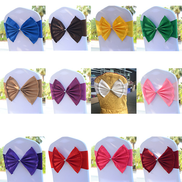 Tie-Free Back Bowknot Stretch tuolin cover Tuoli Sash Flower Sat Red one size