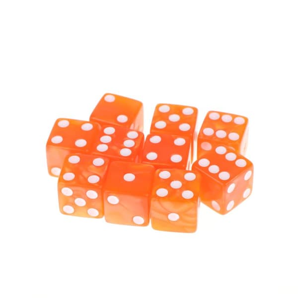 6-sided terninger 16 mm akryl D6 terningesæt til DND Orange