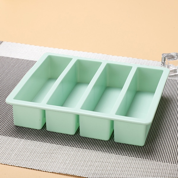 1 st 4 rutnät långremsa silikoniskuber fyrkantig form DIY C Green onesize