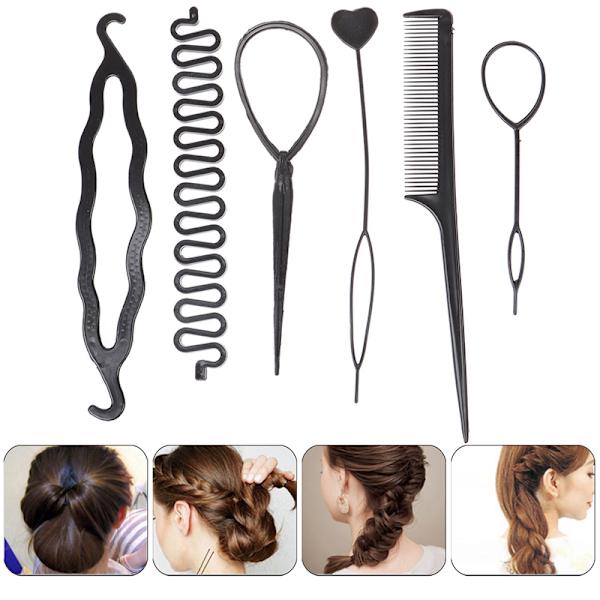 6 kpl/ set Lasten kiharrin Hiuspunoksen ylläpito Spiral Twist Ha Black 1pc