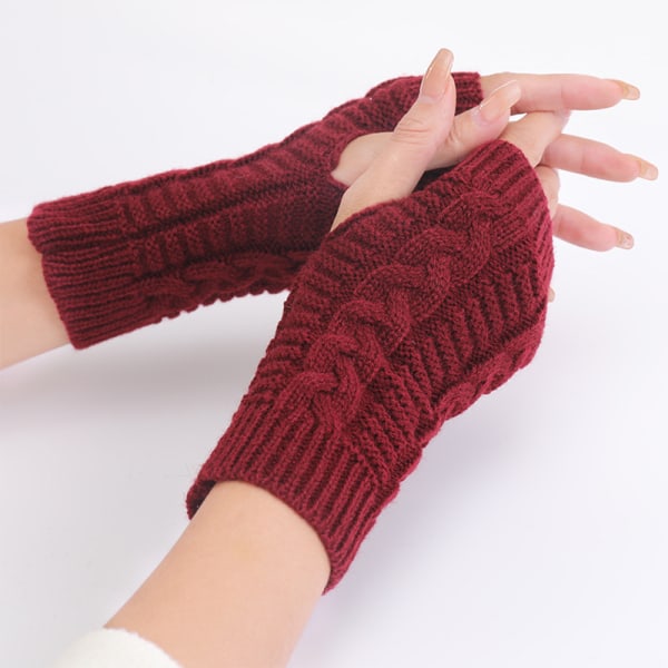 Uudet Half-Finger Gloves Naisten Syksyn ja Talven Lämpösormi Black style 1