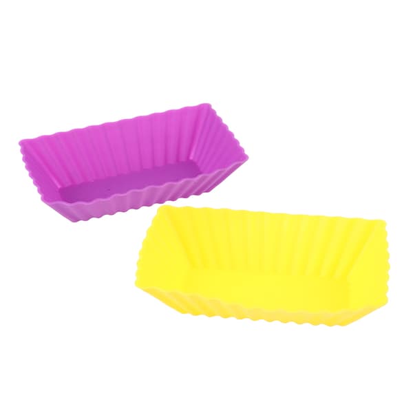 6 stk Silikon Gjenbrukbar kakeform Gelébakeform Cupcake Mak purple one size