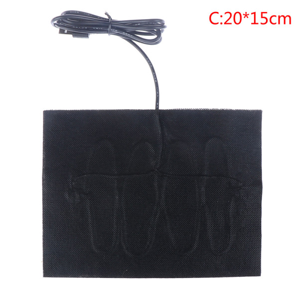 7 Størrelse USB Varme Karbon Fiber Oppvarmede Pads Oppvarmet Jakke Coat Ves Black 20*15cm