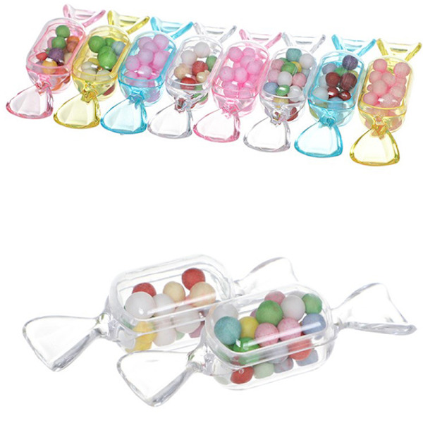 10 stk. Creative Candy Emballage Box Materiale Akryl Candy Shape Clear