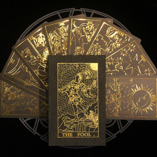 Ylellinen kultafolio Tarot Oracle Card -ennustus Kohtalo korkea laatu Gold one  size