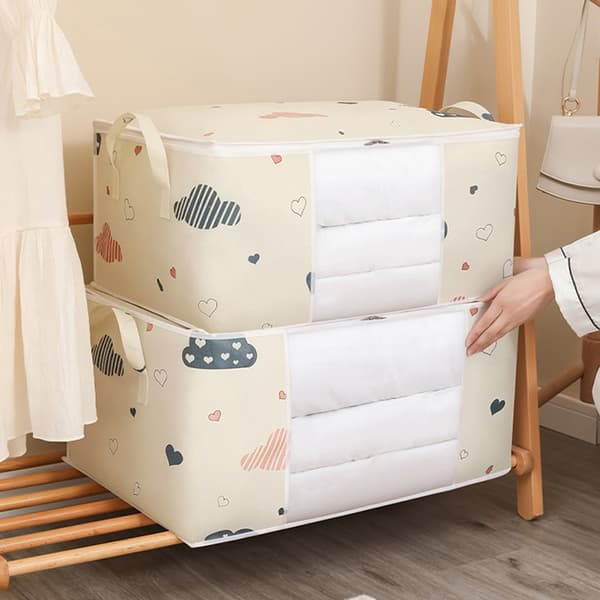 Dyne Opbevaringspose Tøj Sengetøj Tasker Polyester Stof Støvpr Beige L